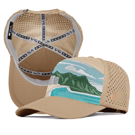 Performance Snapback | Diamond Head View | Light Khaki
