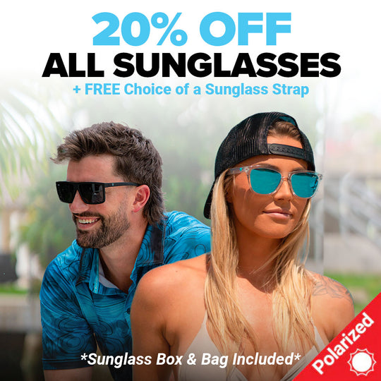 20% Off All Sunglasses + Free Strap, Box, Bag, & Lens Cloth