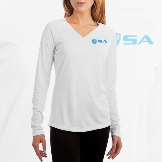 Women's Cotton Long Sleeve | White | Blue SA