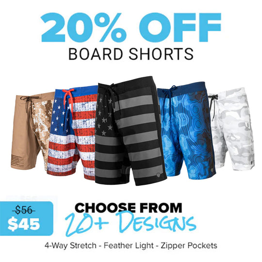 20% OFF BOARD SHORTS