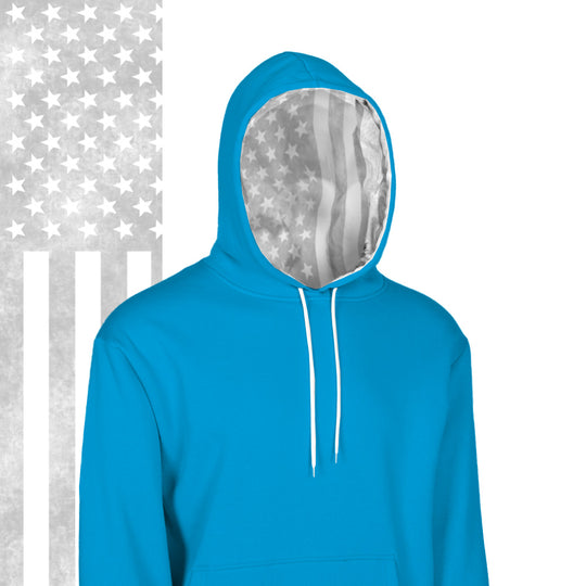 Classic Lined Hoodie | Ghost American Flag | Aqua