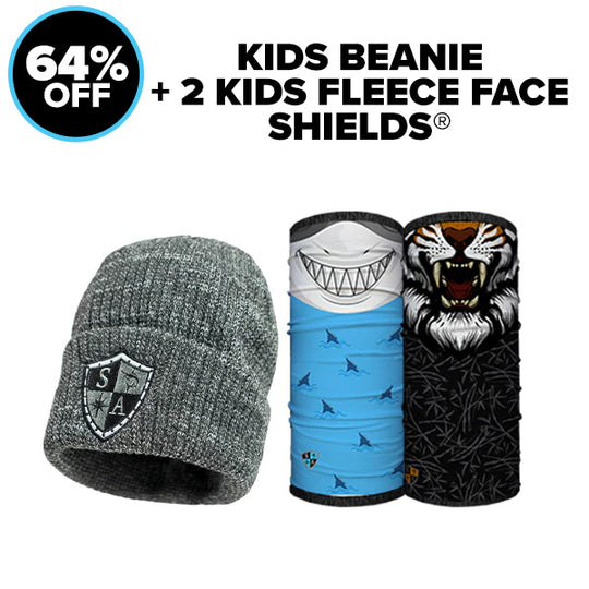 Kids Beanie + 2 Kids Fleece Face Shields®