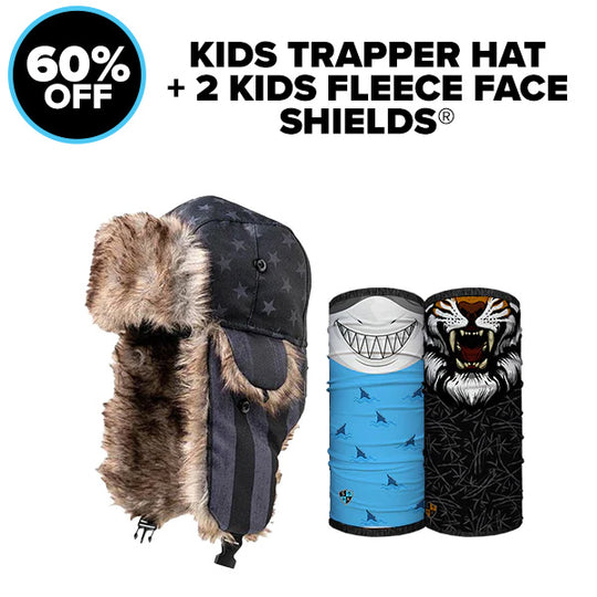 Kids Trapper Hat + 2 Kids Fleece Face Shields®