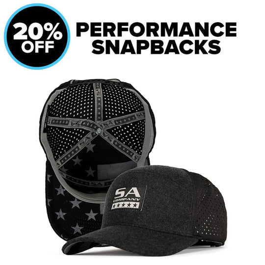 20% OFF PERFORMANCE SNAPBACKS