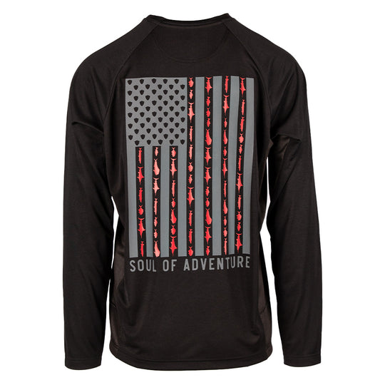 Performance Long Sleeve Shirt | Blackout Fins & Stripes