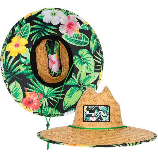 Under Brim Straw Hat | Hawaiian Floral 2.0