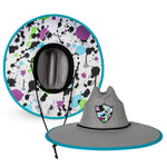 Keys Straw Hat | Splatter Paint | Grey