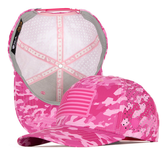 Limited Edition Performance Snapback | Pink Battle | Geo-Camo | Bright Pink