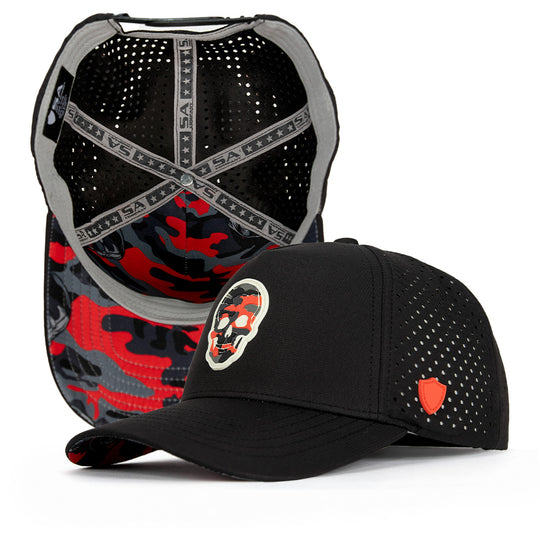 Special Edition Performance Snapback | Skull Fire Military Camo | Black
