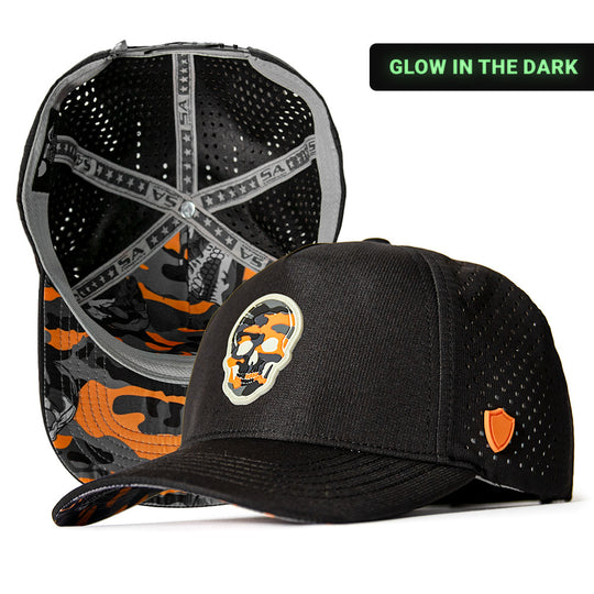Special Edition Performance Snapback | Skull Orange Military Camo