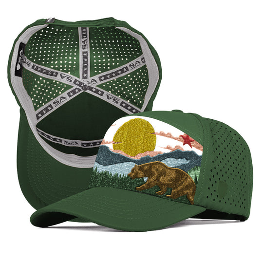 Performance Snapback | Golden State Stealth | Dark Green