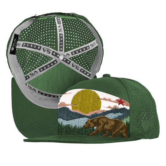 Performance Flat Bill Snapback | Golden State Stealth | Dark Green