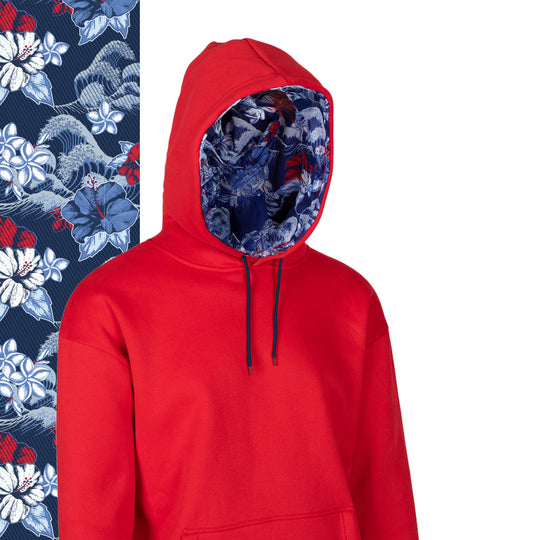 Classic Lined Hoodie | Hawaiian Surf | Red