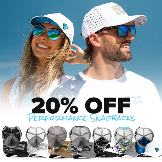 20% OFF PERFORMANCE SNAPBACKS