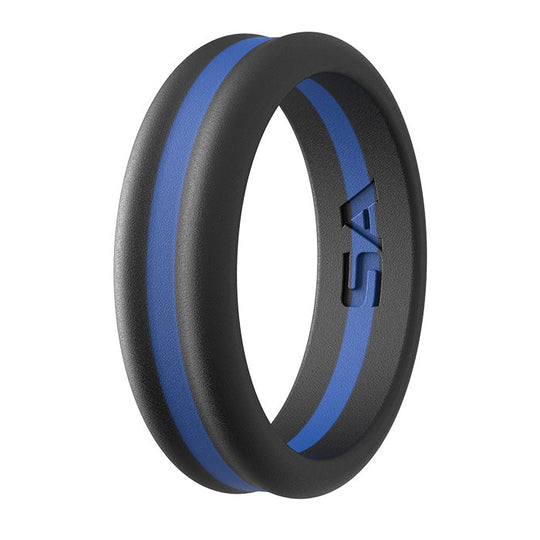 Size 15 Silicone Ring | 2 Tone | Black/Royal
