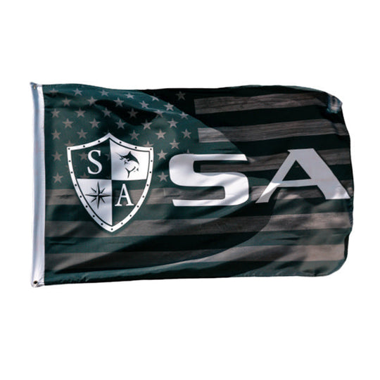SA Co. Flag | Blackout American Flag | Shield SA Logo