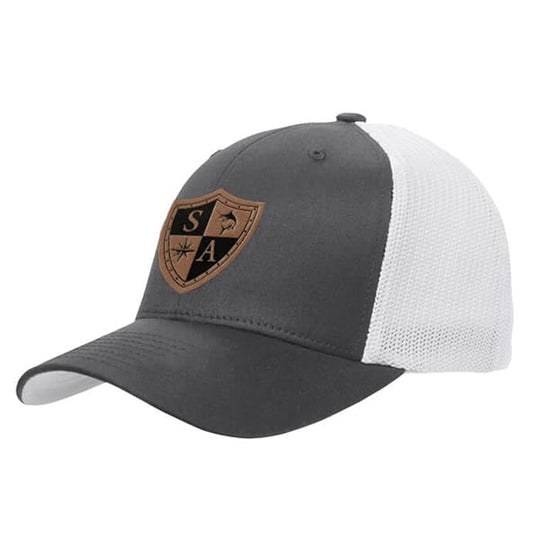 SA Co. Snap Back | Charcoal & White | Leather
