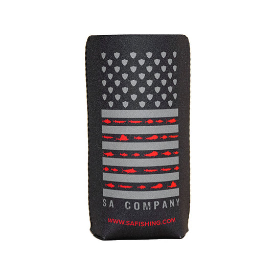 Tall Drink Cooler | Blk | Red/Blk Fins & Stripe