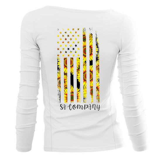 Women's Performance Long Sleeve Shirt | White | Sunflower