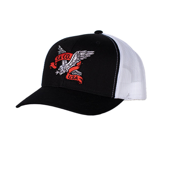 Snap Back Hat | Black/White | USA Eagle