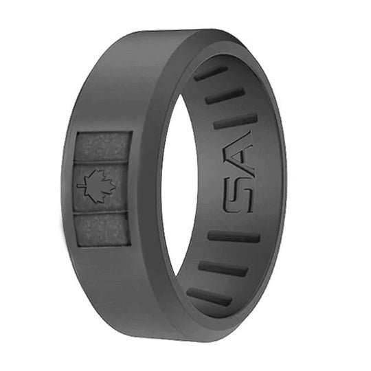 Silicone Ring | Chisel | Dark Grey | Canada Flag