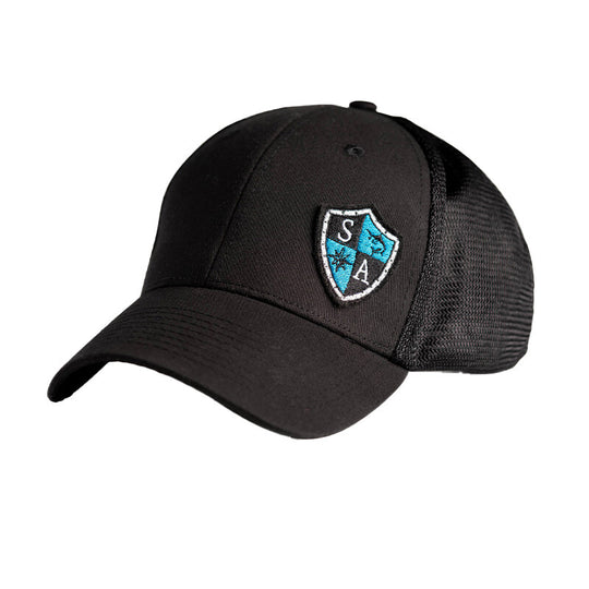 Stretch Fit Snap Hat | Blk/Blk | SA Blue Shield