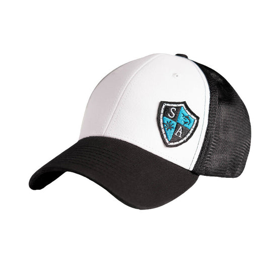 FlexFit Snap Hat | Wht/Blk | SA Blue Shield
